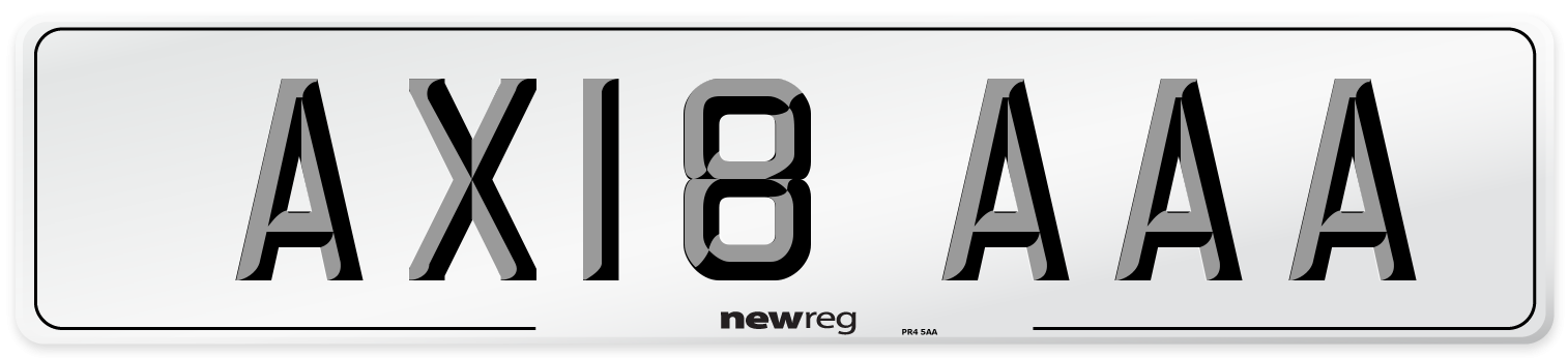 AX18 AAA Number Plate from New Reg